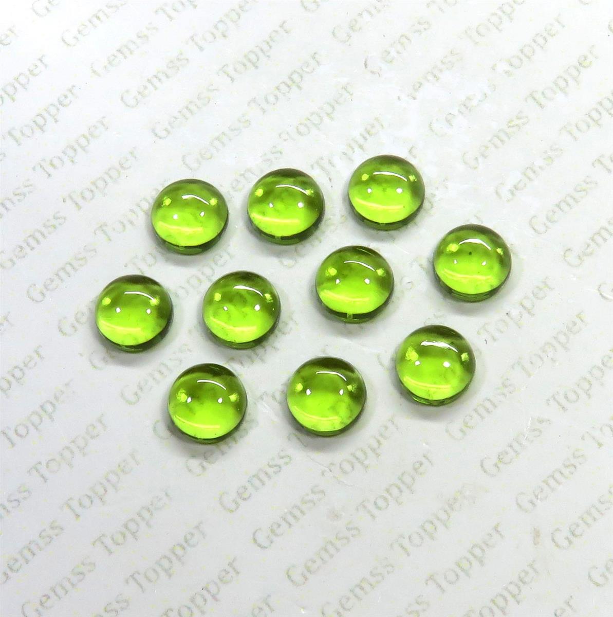 Peridot 3x3 mm Round Cabochon